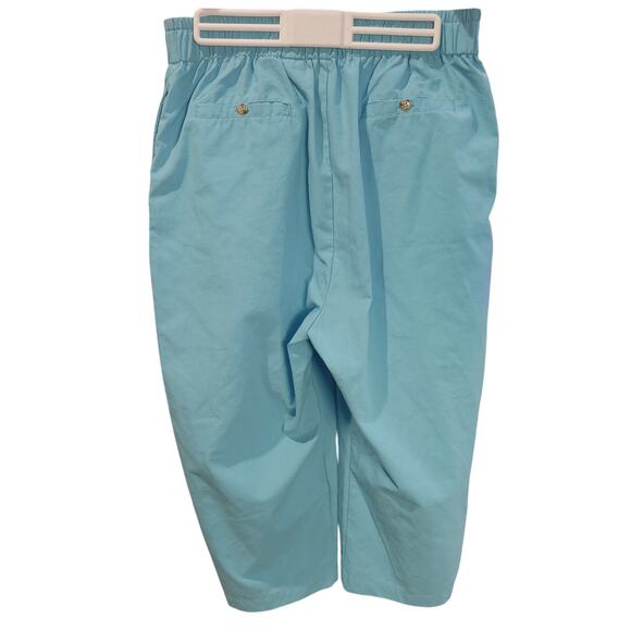 Joan Harper Women's 14 Robins Egg Blue Stretch Waist Capri Pants - Picture 2 of 3